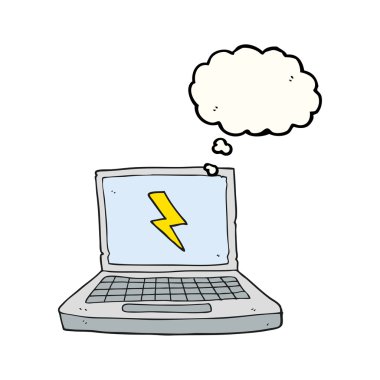 kabarcık karikatür dizüstü bilgisayar sanıyordum