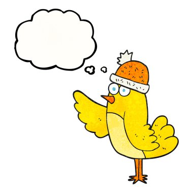 düşünce balonu şapka karikatür kuş dokulu