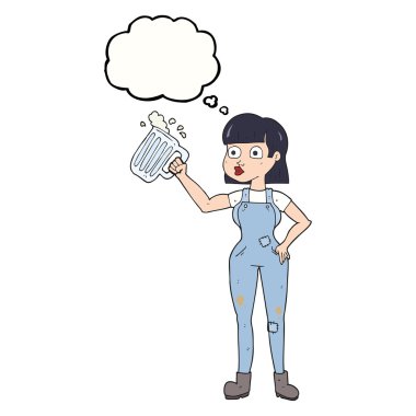 kabarcık karikatür kadın bira ile sanıyordum