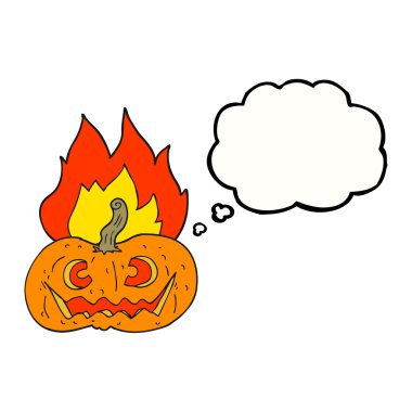 kabarcık karikatür yanan Cadılar Bayramı Balkabağı sanıyordum