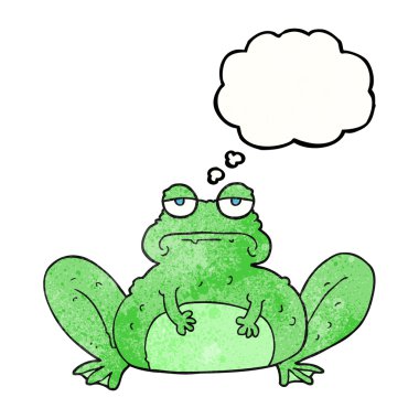 kabarcık dokulu karikatür kurbağa sandım