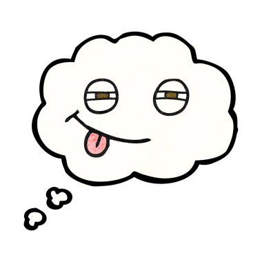 düşünce balonu şüpheli çizgi film gözleri dokulu