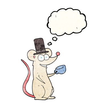 kabarcık dokulu karikatür fare ile çay fincanı sanıyordum