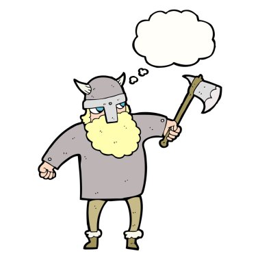 düşünce balonu karikatür viking savaşçısı