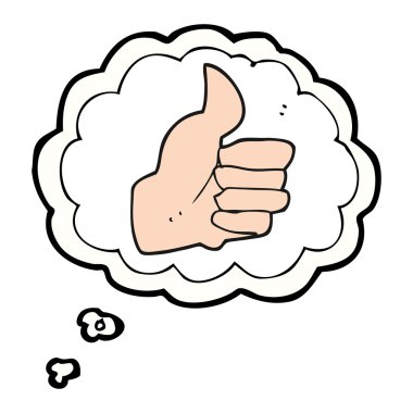 kabarcık karikatür başparmak yukarıya sembol sanıyordum