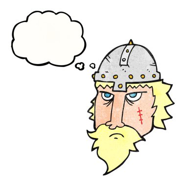 düşünce bubble dokulu karikatür viking savaşçısı