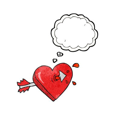 kabarcık dokulu karikatür oku kalbine bubb düşündüm düşündüm