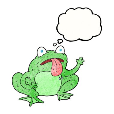 kabarcık dokulu karikatür kurbağa sandım