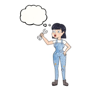 kabarcık dokulu karikatür mekanik kadın sanıyordum