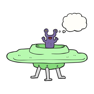 düşünce kabarcık karikatür uçan daire