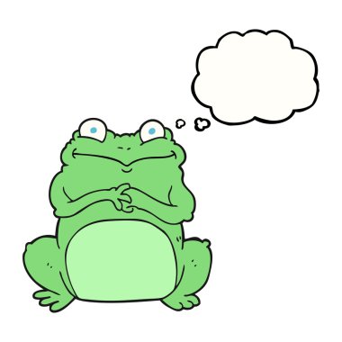 düşünce kabarcık karikatür komik kurbağa