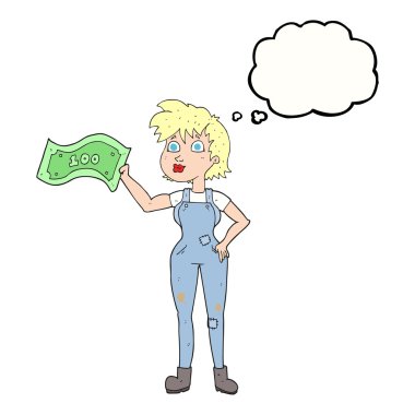 kabarcık karikatür emin çiftçi kadın parası olan düşündüm