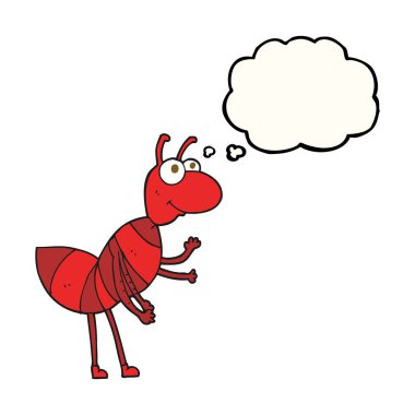 düşünce kabarcık karikatür karınca