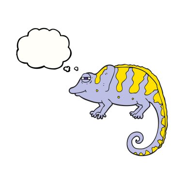 düşünce kabarcık karikatür bukalemun