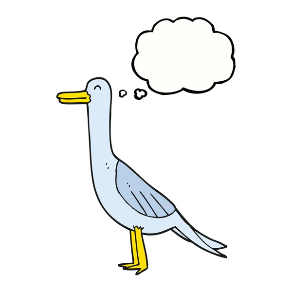 Pensamiento burbuja dibujos animados pájaro — Vector de stock