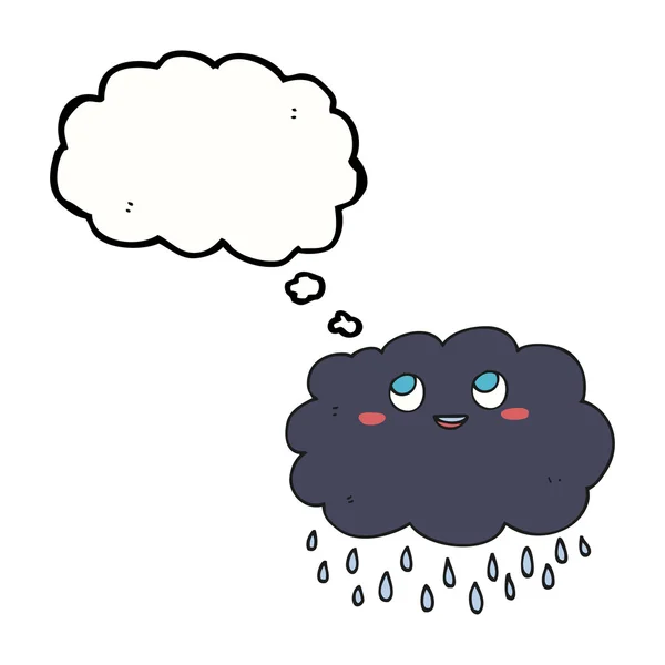 Pensamiento burbuja dibujos animados raincloud — Archivo Imágenes Vectoriales