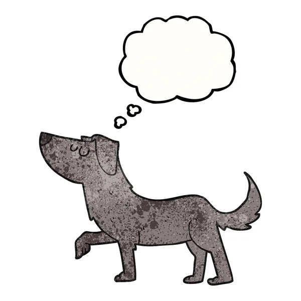 Myslel bublina texturou kreslený pes — Stockový vektor