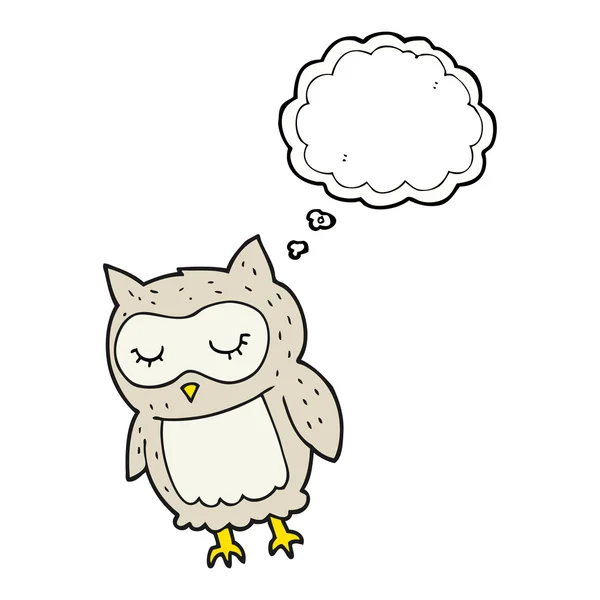 Pensée bulle dessin animé hibou — Image vectorielle