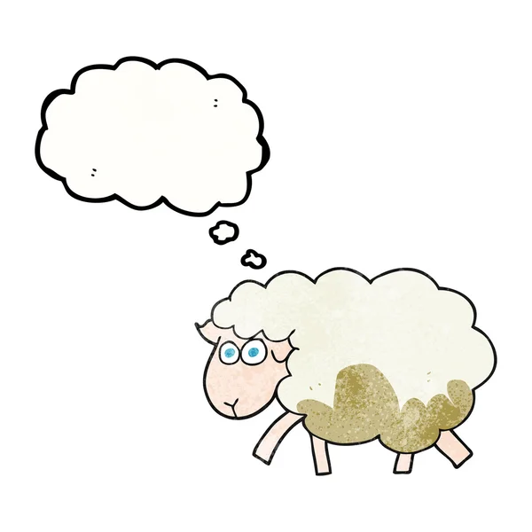 Σκέφτηκε ελαστικοποιημένων γελοιογραφία λασπωμένο πρόβατα με φούσκα — Διανυσματικό Αρχείο