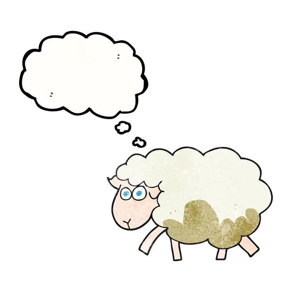 Pensée bulle texturé dessin animé moutons boueux — Image vectorielle