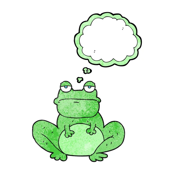 Pensée bulle texturé grenouille dessin animé — Image vectorielle