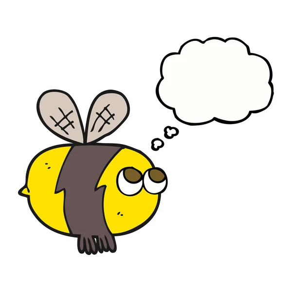 Gedachte zeepbel cartoon bee — Stockvector