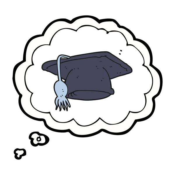 Thought bubble cartoon graduation cap — Stock Vector