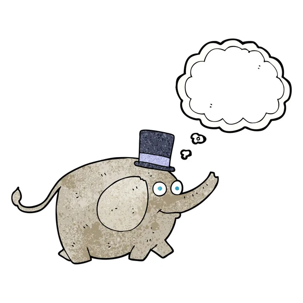 Dacht dat bubble getextureerde cartoon olifant — Stockvector