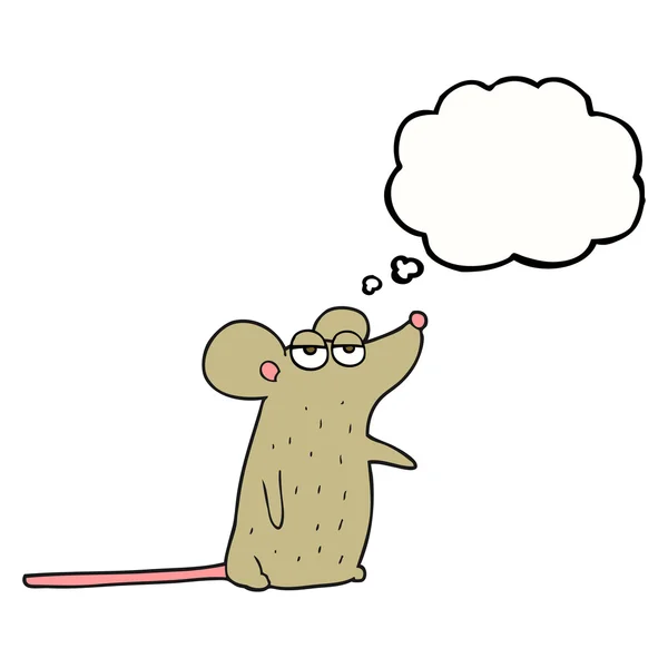 Pensiero bolla cartone animato mouse — Vettoriale Stock