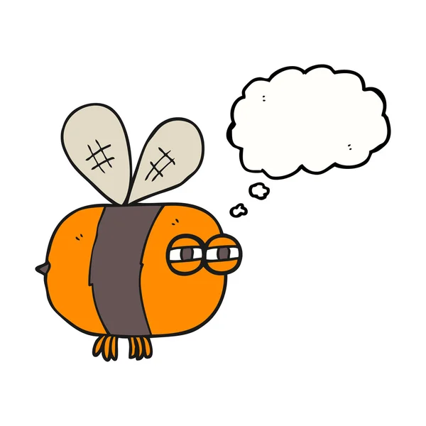 Dacht dat bubble cartoon angry bee — Stockvector