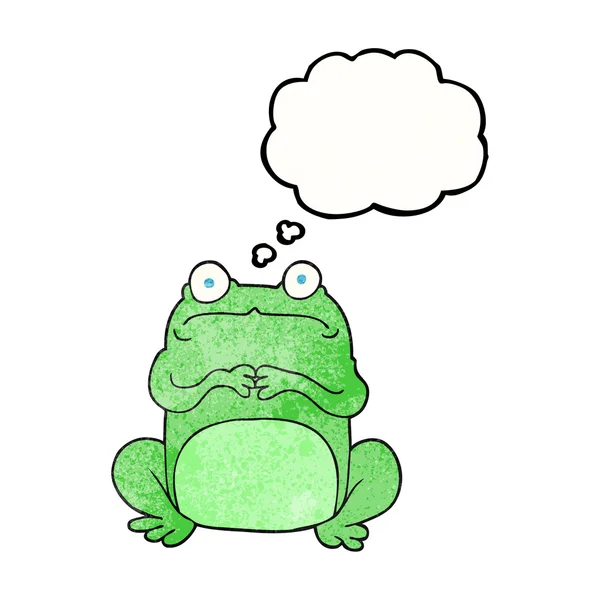 Thought bubble textured cartoon nervous frog — Stock Vector
