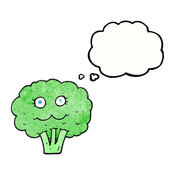 Trodde bubble texturerat cartoon broccoli — Stock vektor
