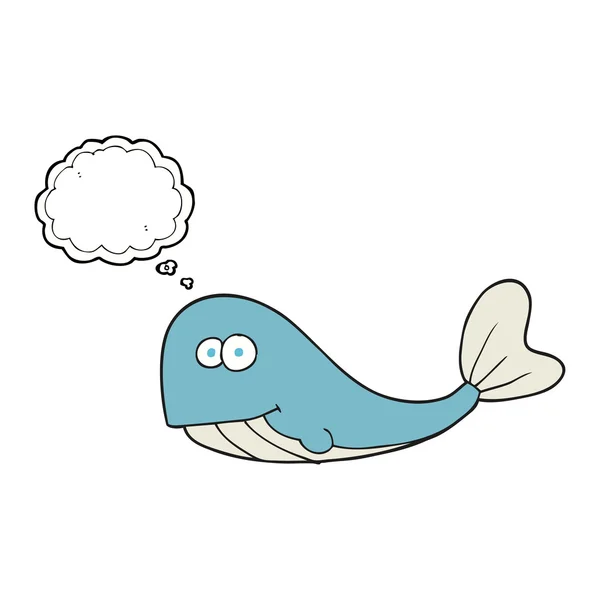 思考バブル漫画クジラ — ストックベクタ