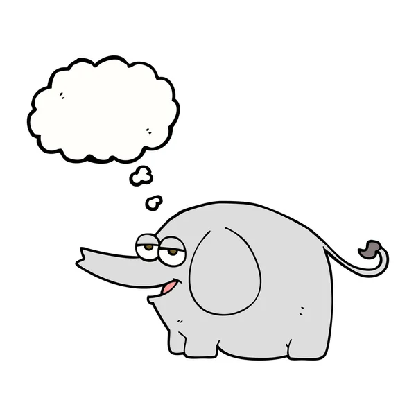 Gedankenblase Karikatur Elefant spritzt Wasser — Stockvektor