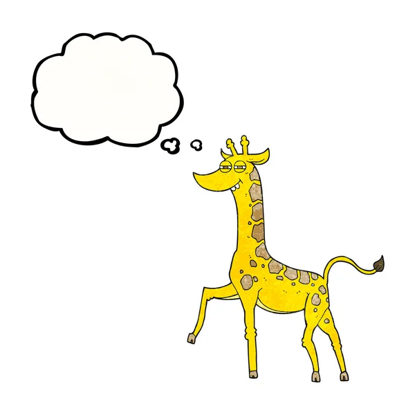 Pensamento bolha texturizado desenho animado girafa — Vetor de Stock