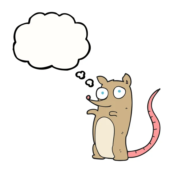 Myšlenka bublina kreslená myš — Stockový vektor