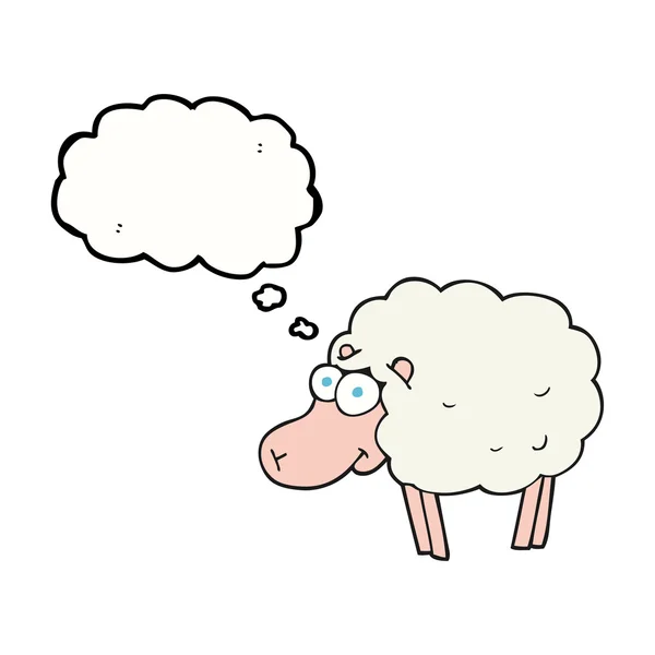 Funny thought bubble cartoon sheep — Stock Vector