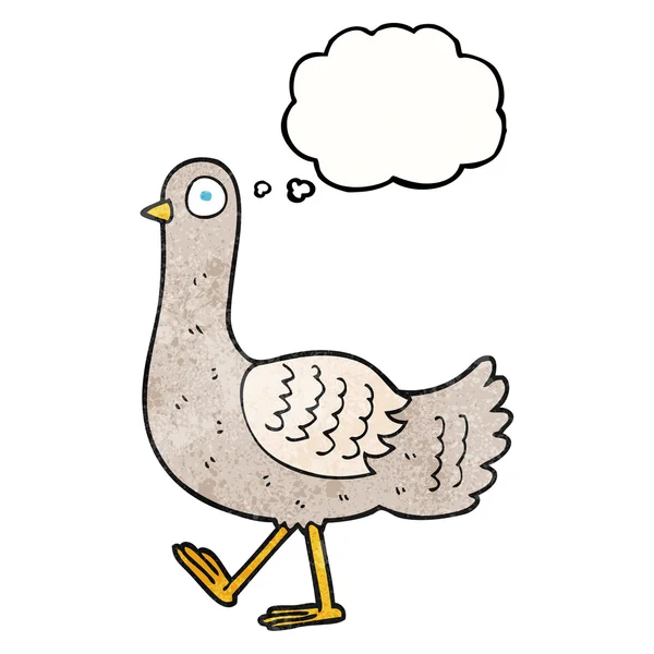 Düşünce dokulu kabarcık karikatür güvercin — Stok Vektör