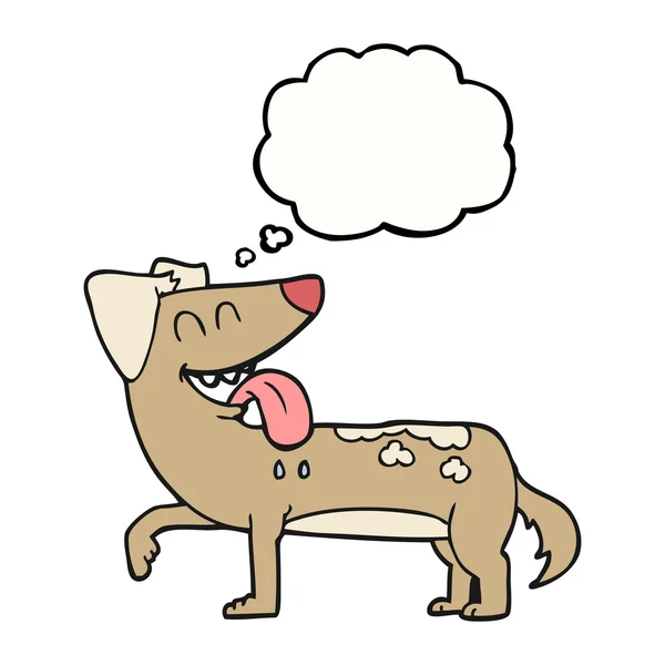 Dacht dat bubble cartoon hijgend hond — Stockvector