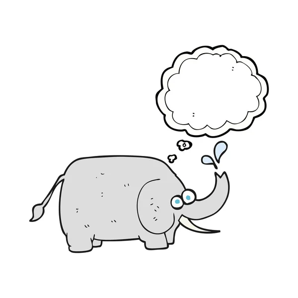 Pensamento bolha desenho animado elefante — Vetor de Stock