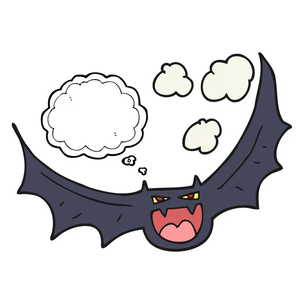 Tankebubbla cartoon halloween bat — Stock vektor