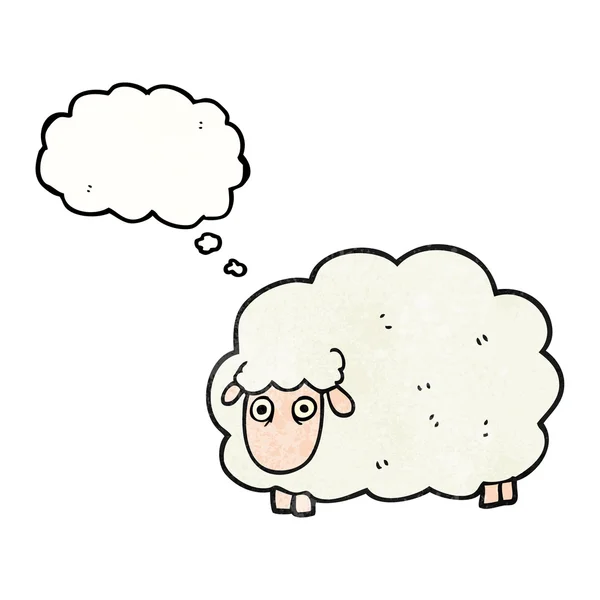 Pensée bulle texturé dessin animé pétant moutons — Image vectorielle