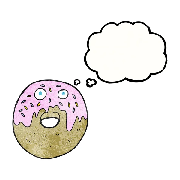 Pensée bulle texturé dessin animé beignet — Image vectorielle