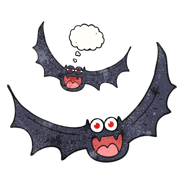 Pensamiento burbuja textura dibujos animados halloween murciélagos — Archivo Imágenes Vectoriales