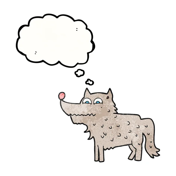 Gedankenblase texturierter Cartoon Hund — Stockvektor