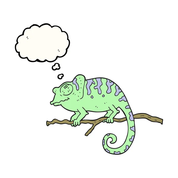 Thought bubble cartoon chameleon — Stock Vector