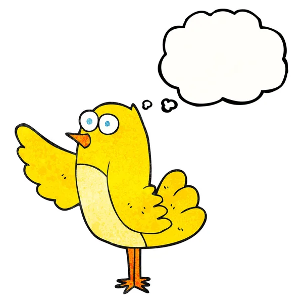 Düşünce dokulu kabarcık karikatür kuş — Stok Vektör