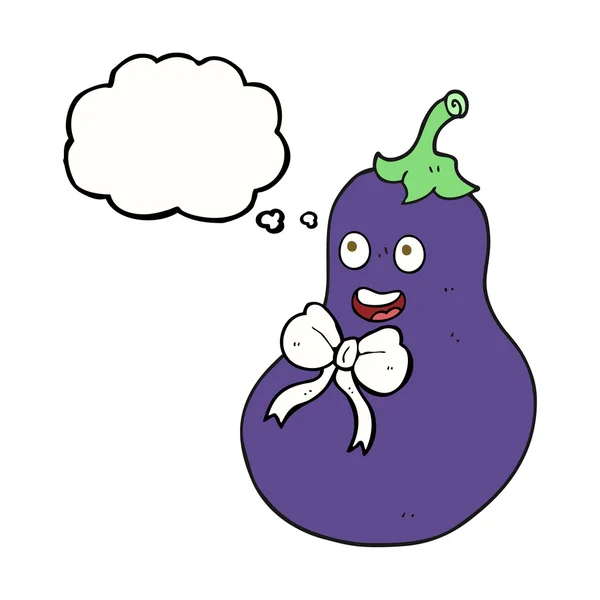 Thought bubble cartoon eggplant — Stock Vector