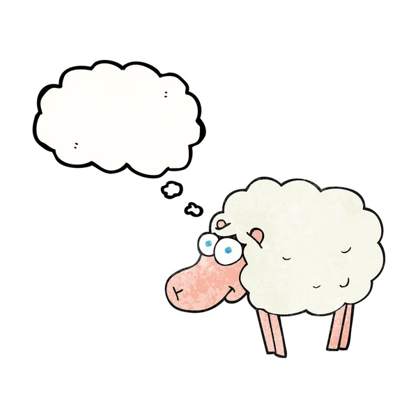 Grappig dacht dat bubble getextureerde cartoon schapen — Stockvector