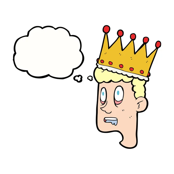 Pensamento bolha desenho animado idiota príncipe — Vetor de Stock